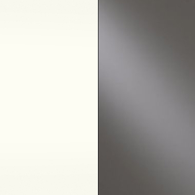 Alpine White Carcase and Havana Glass Front with Chrome Handles Ledges and Trims 320