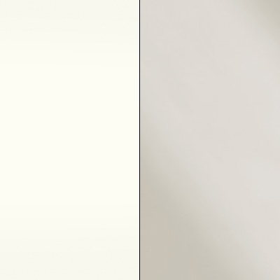 Alpine White Carcase and Magnolia Glass Front with Chrome Handles Ledges and Trims 320