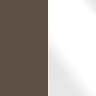 Havana Carcase and White Glass Front with Havana Handles Ledges and Trims 326