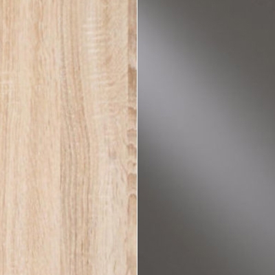 Rustic Oak Carcase and Havana Glass Front with Chrome Handles Ledges and Trims 327