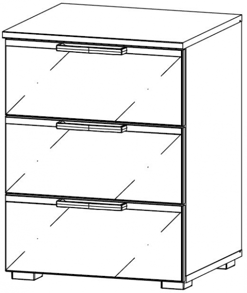 69JG : 3 Drawer Bedside Cabinet