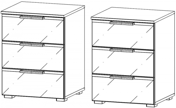69KG : 3 Drawer Bedside Cabinet (Pair)