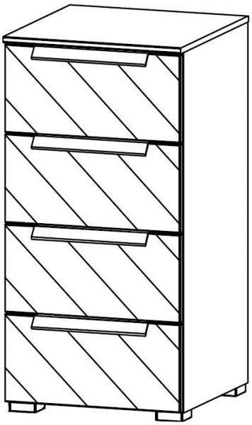 6S25 : 4 Drawer Chest - Mirror Front