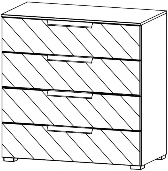 6S26 : 4 Drawer Wide Chest - Mirror Front