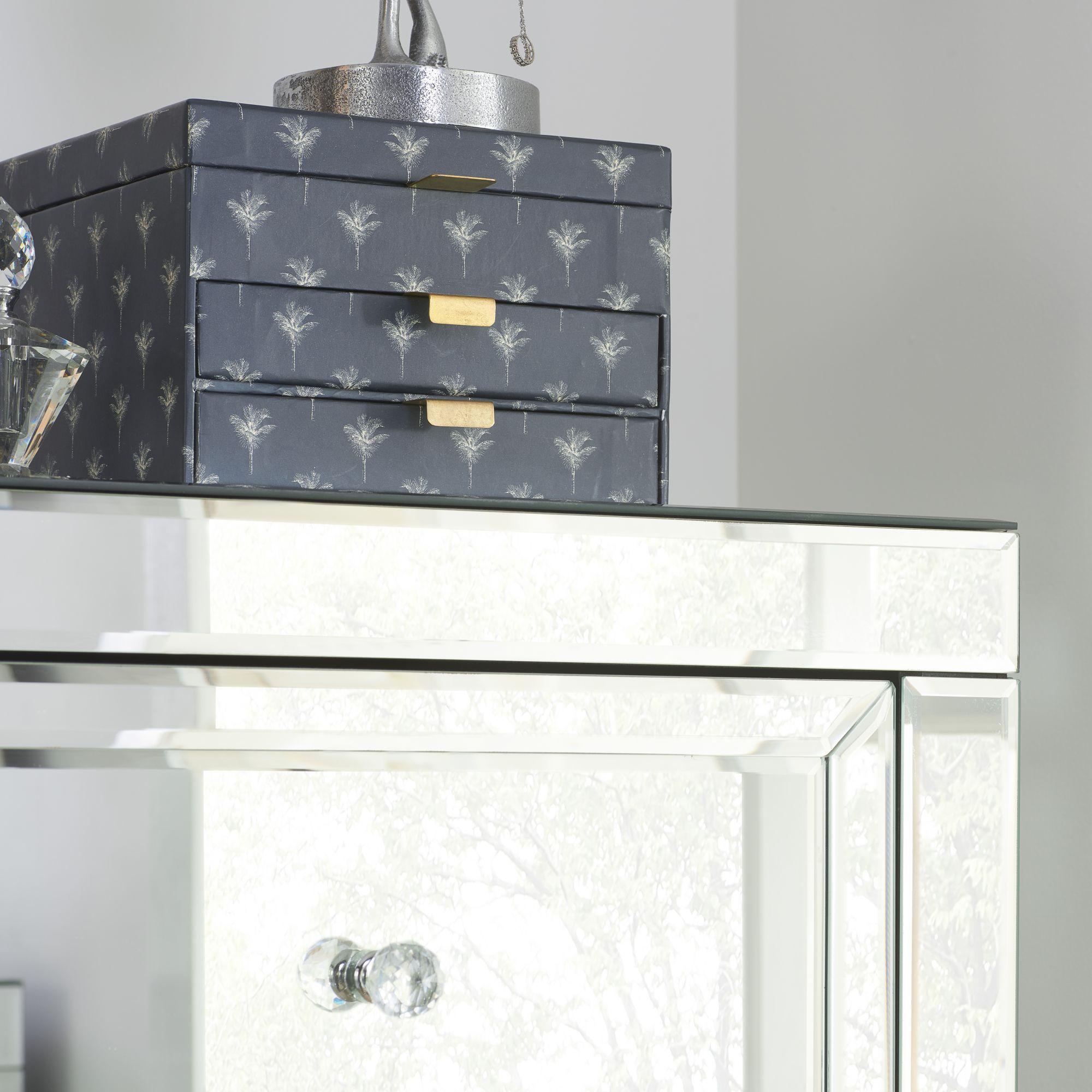 Valencia Narrow Chest - 5 Drawer - Mirrored