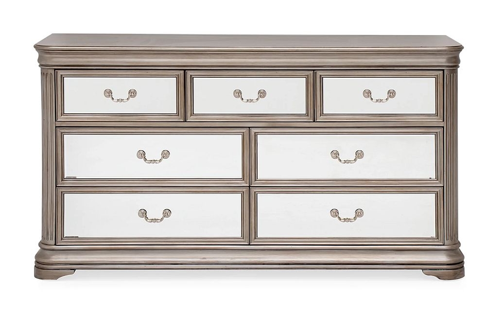 Jessica 3+4 Drawer Dressing Chest - Champagne Mirrored