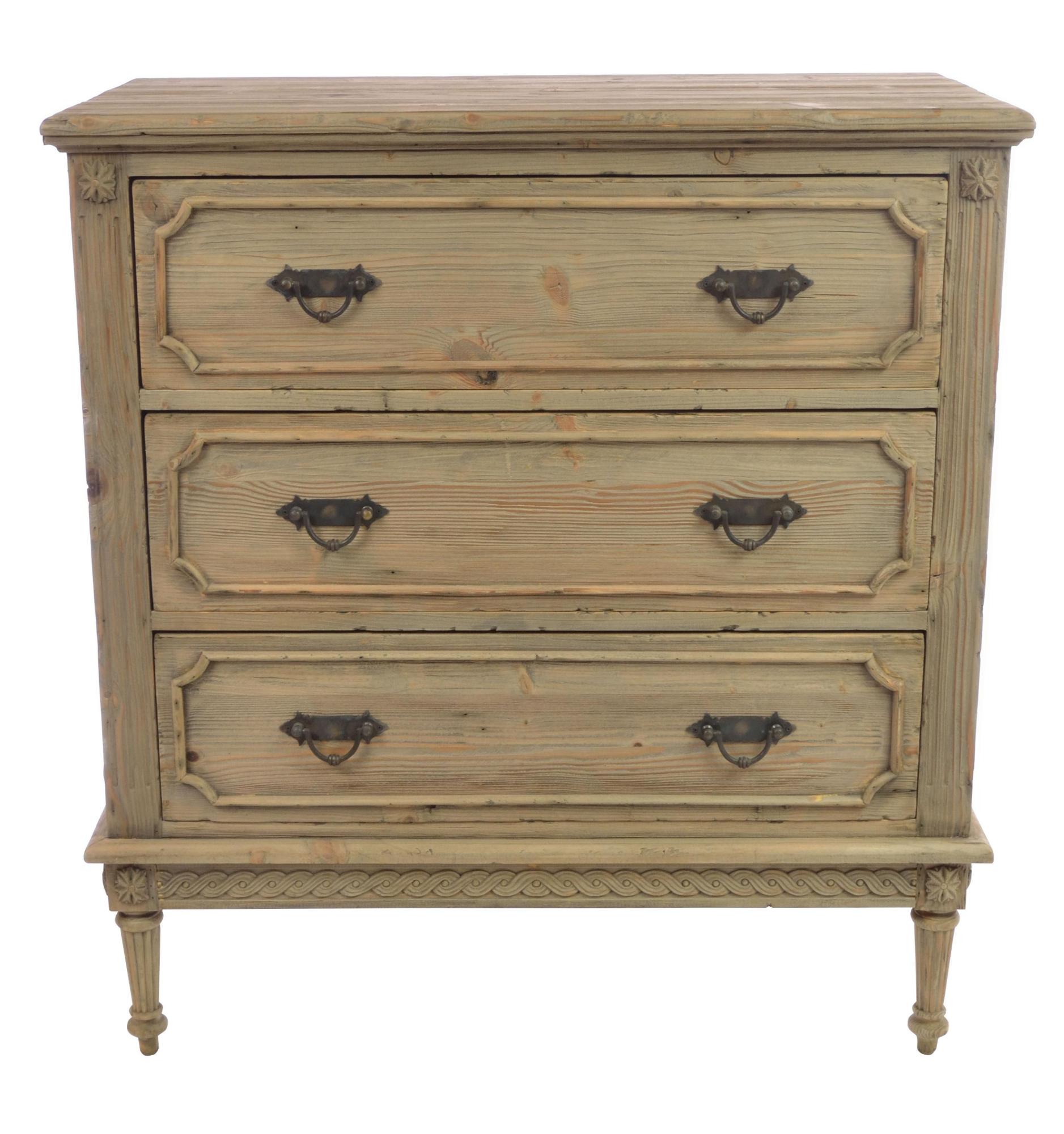 Vintage Mahogany French Style 3 Drawer Chest