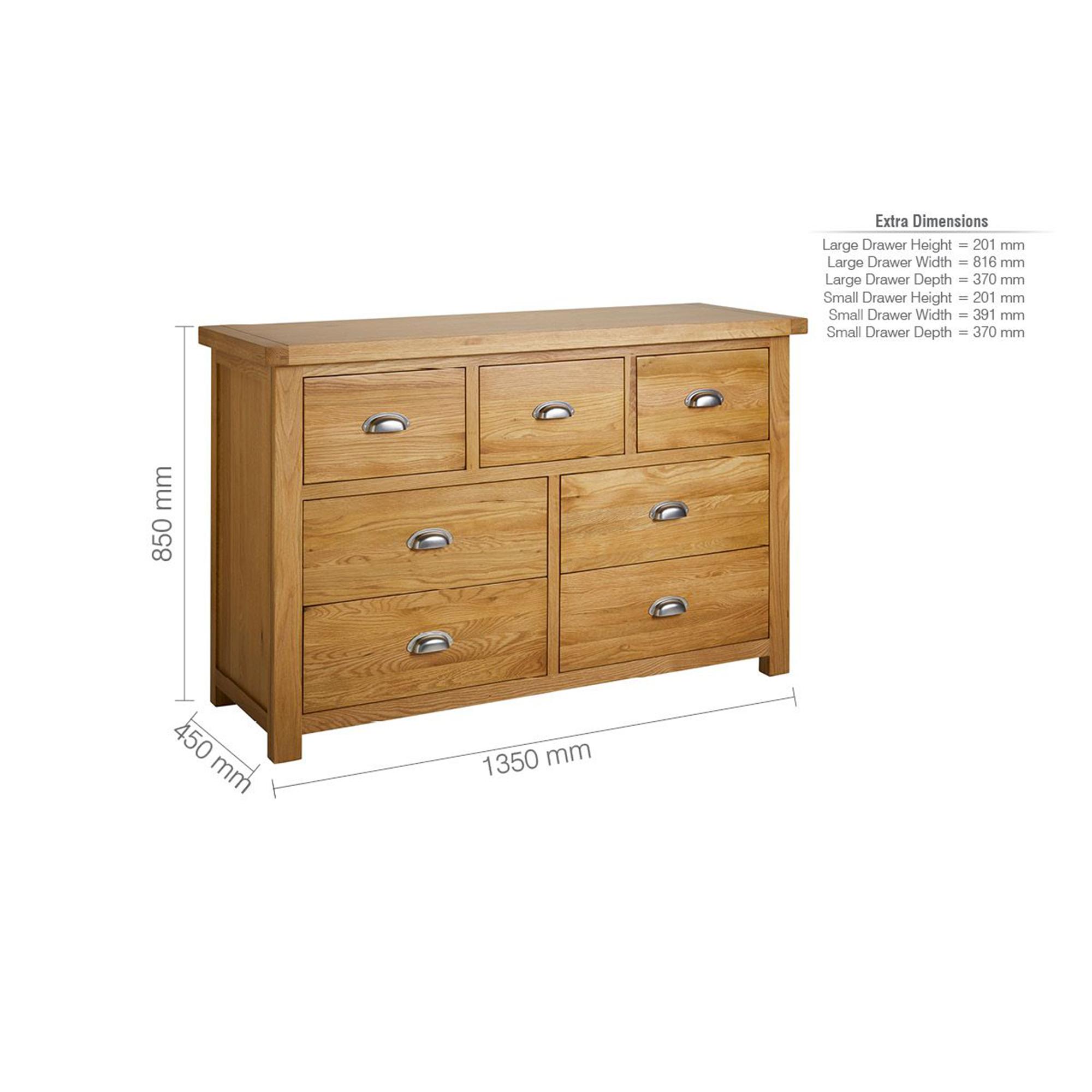 Woburn Wide Chest - 4+3 Drawer - Rustic Oak