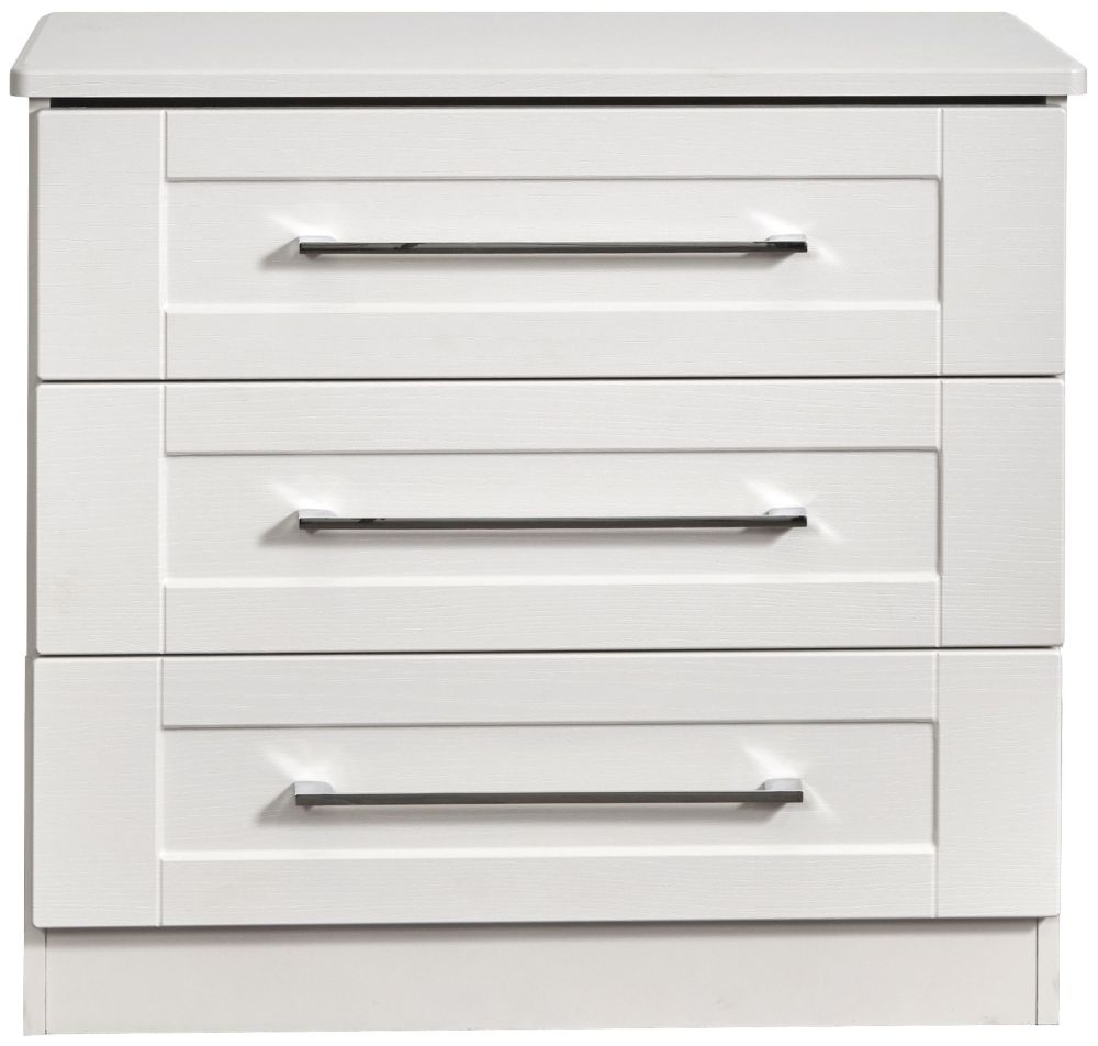 York White 3 Drawer Small Chest