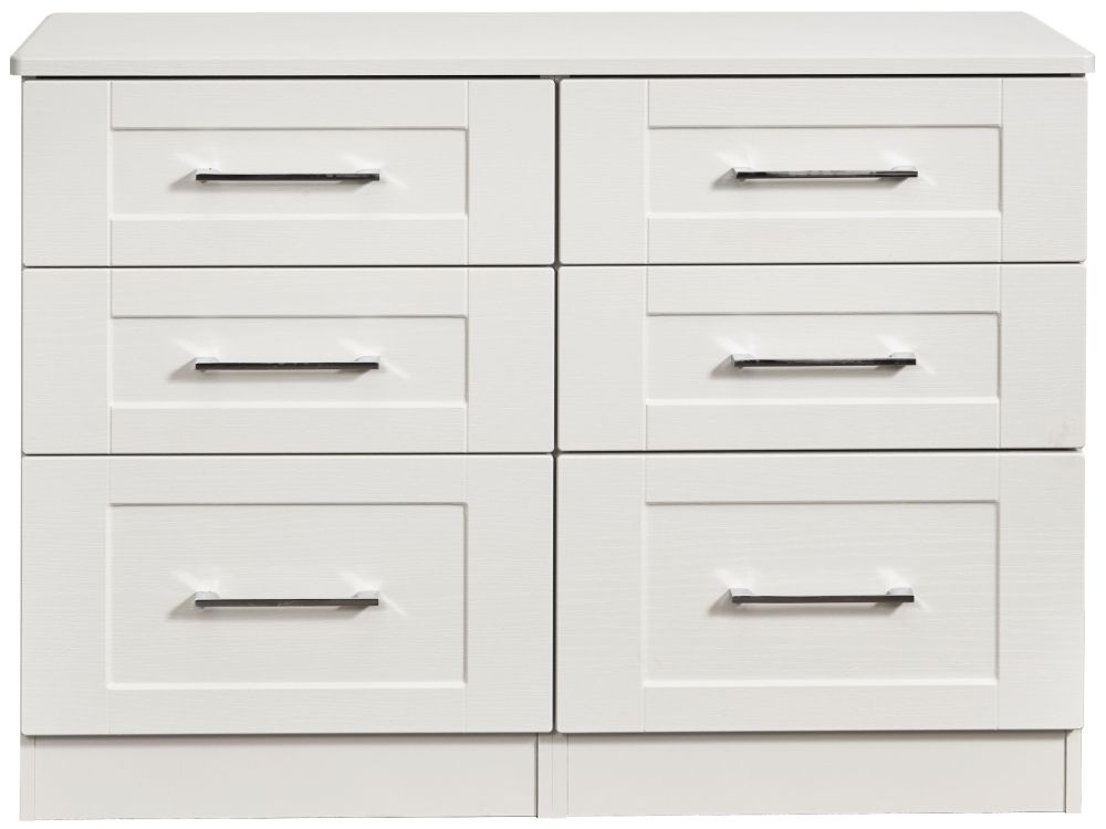York White 6 Drawer Midi Chest