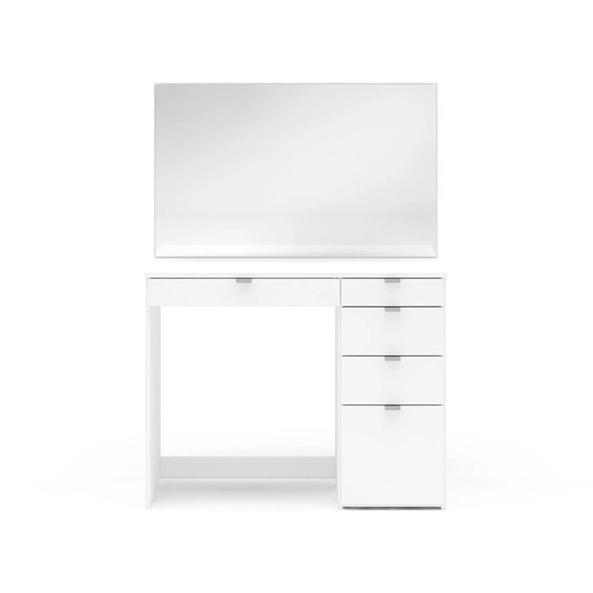 Ava Single Dressing Table - 5 Drawer - White