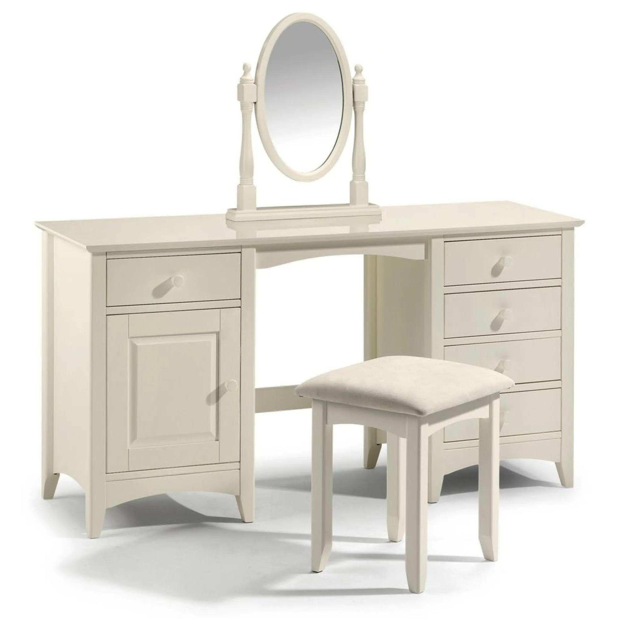 Cameo Double Dressing Table - White
