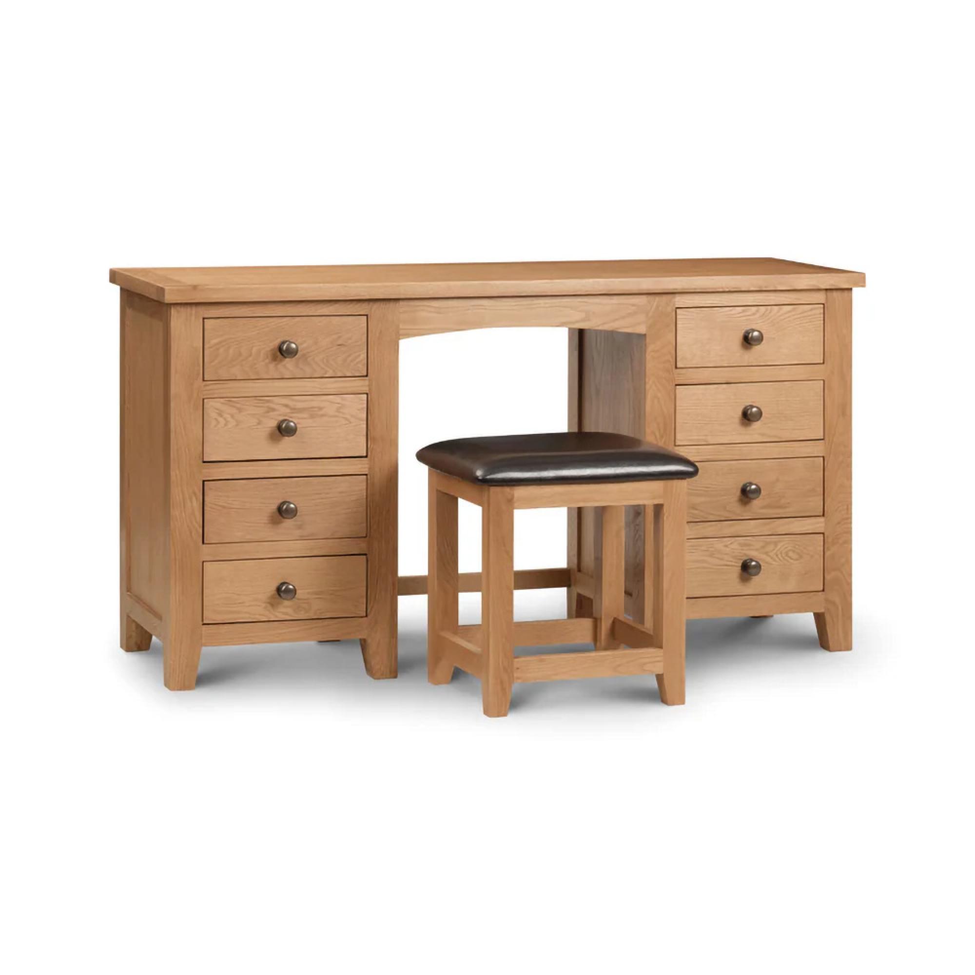 Marlborough Dressing Table - 8 Drawer - Double - Oak