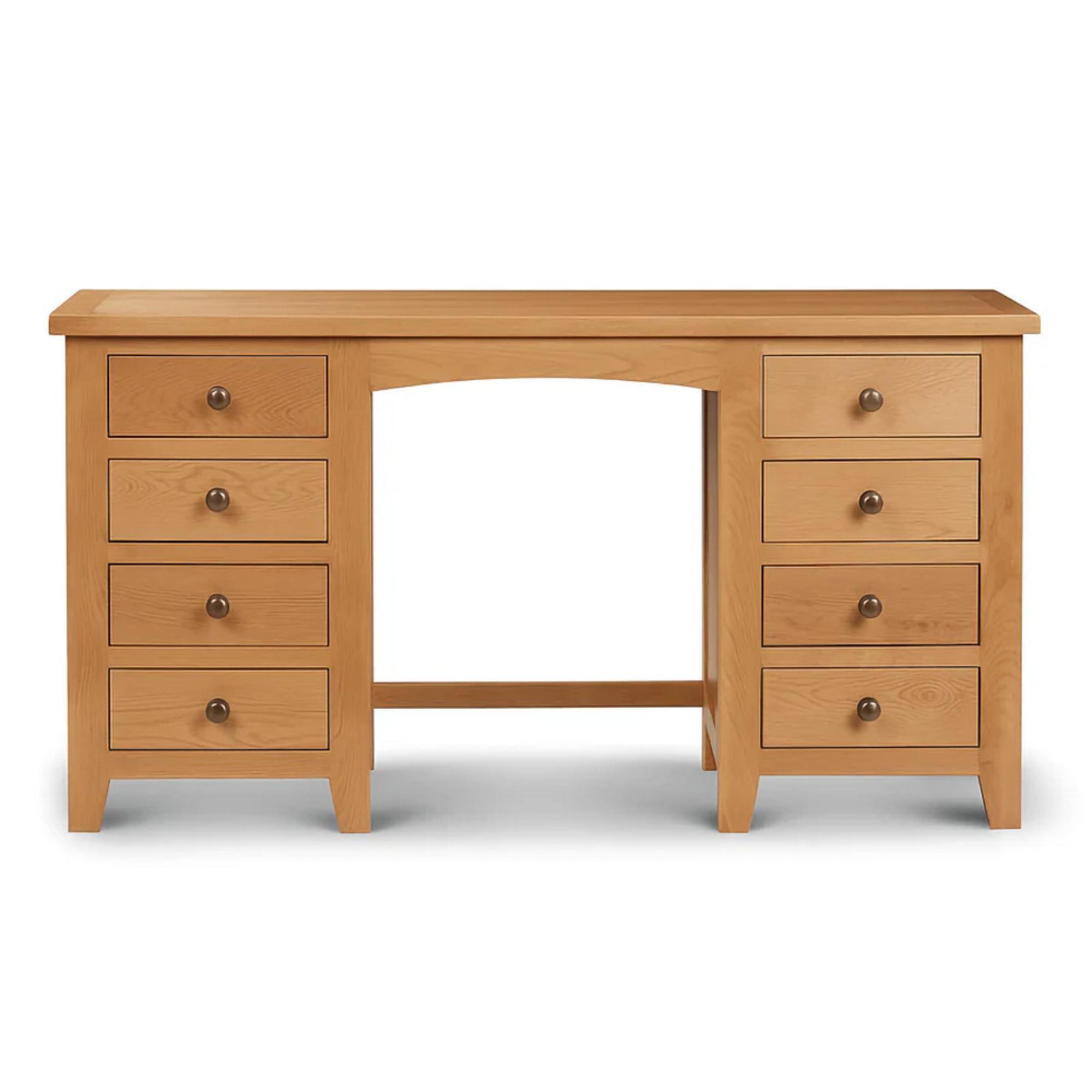 Marlborough Dressing Table - 8 Drawer - Double - Oak