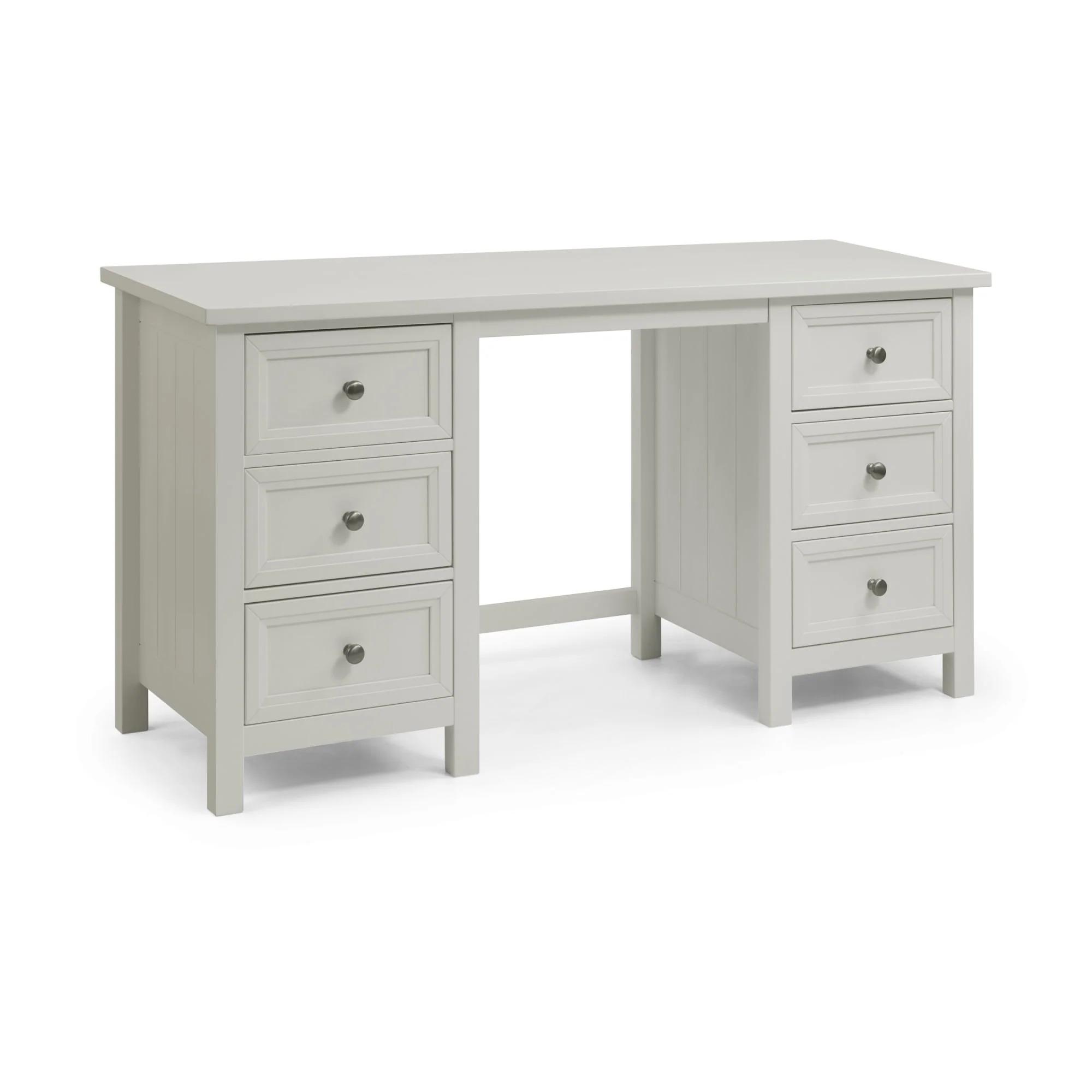 Maine Dressing Table - 6 Drawer - Double - Grey