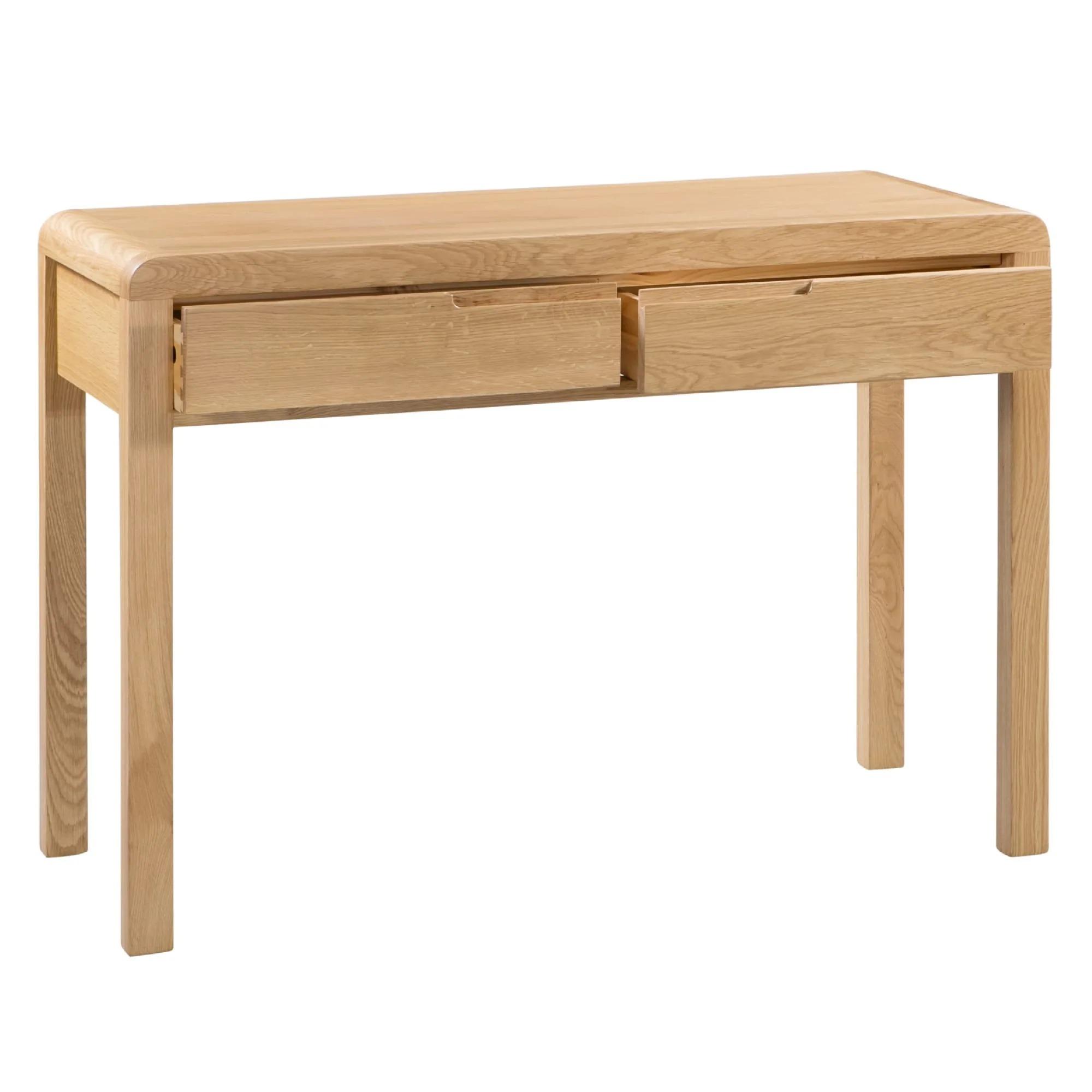 Curve Dressing Table with Stool - 2 Drawer - Oak