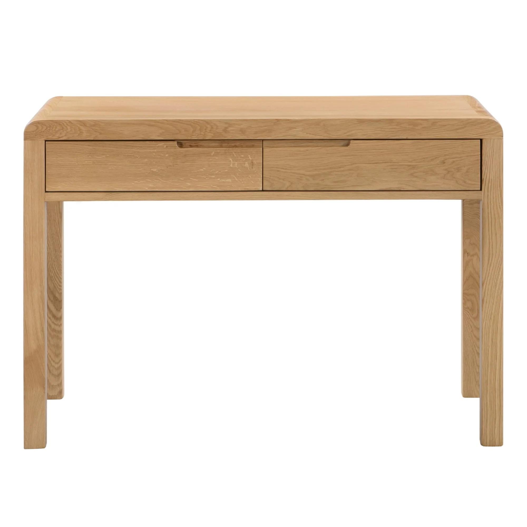 Curve Dressing Table with Stool - 2 Drawer - Oak