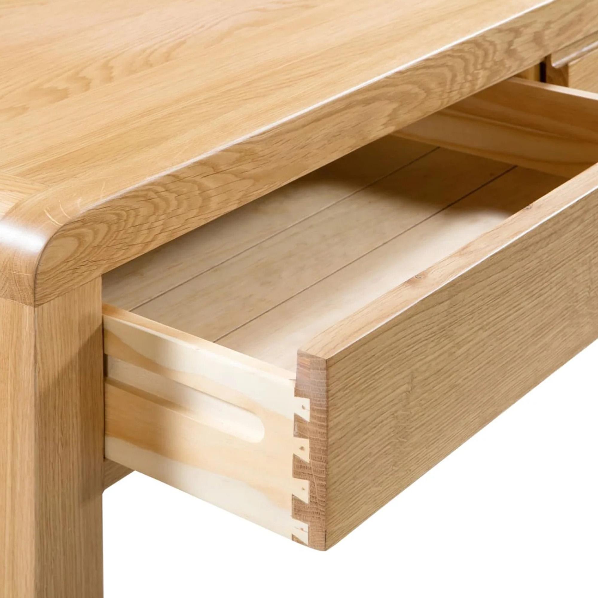 Curve Dressing Table with Stool - 2 Drawer - Oak