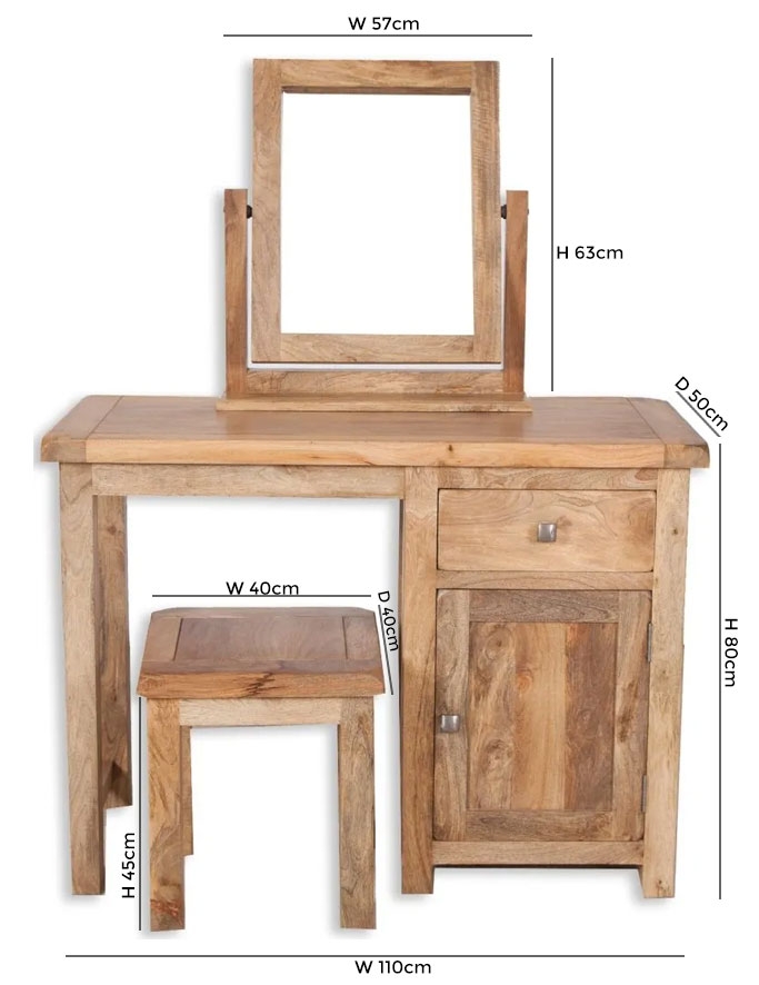 Bombay Solid Mango Wood Dressing Set