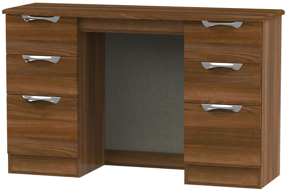 Camden Walnut Effect 6 Drawer Double Dressing Table