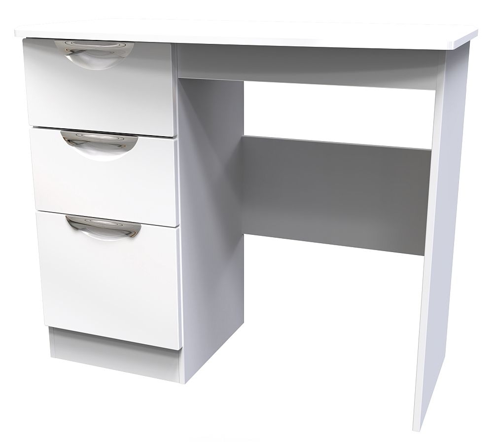 Camden White Gloss 3 Drawer Single Dressing Table