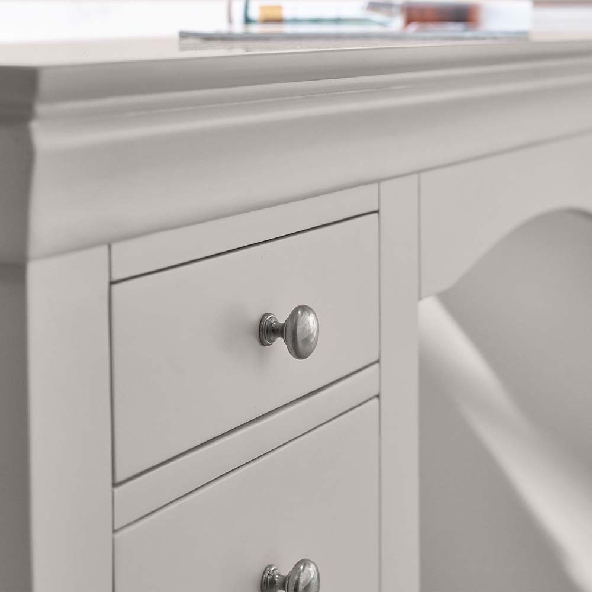Clermont Double Dressing Table - 6 Drawer - Soft Grey