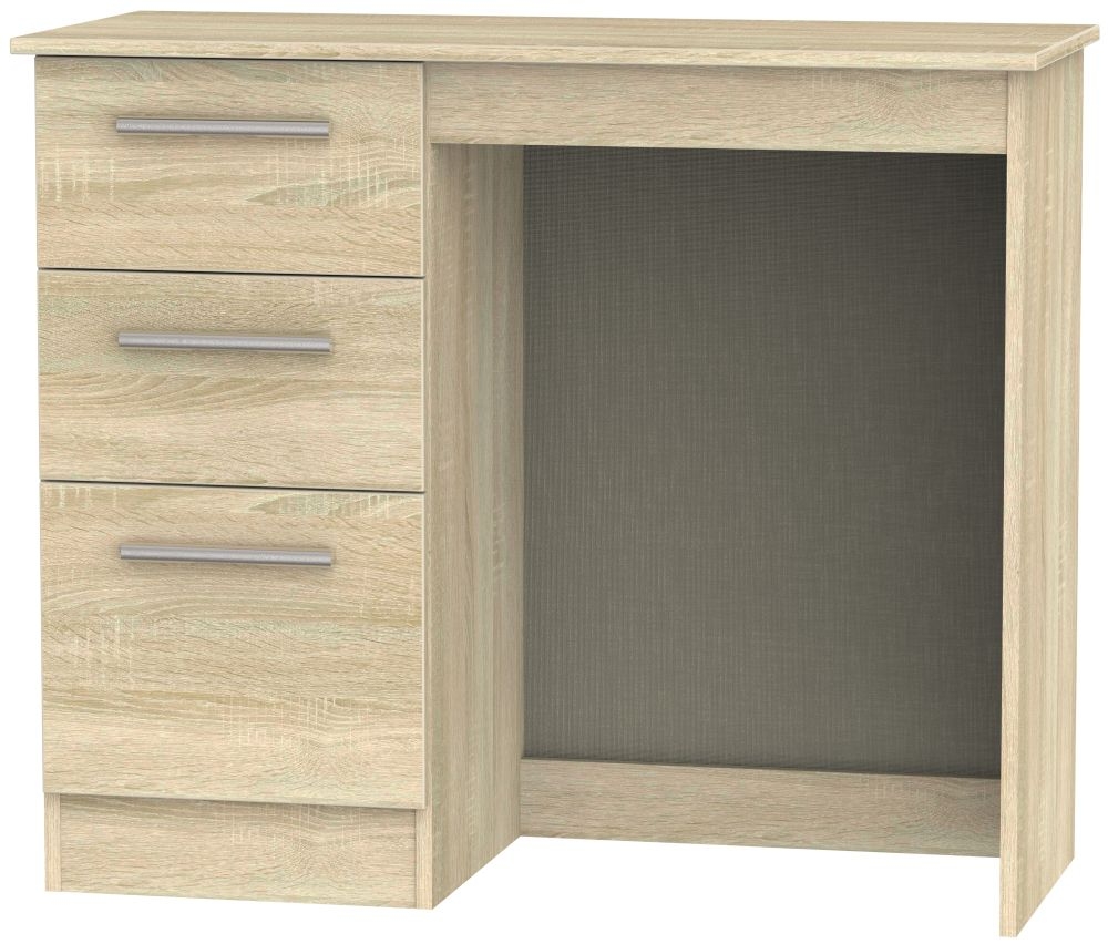 Contrast Oak Effect 3 Drawer Single Dressing Table
