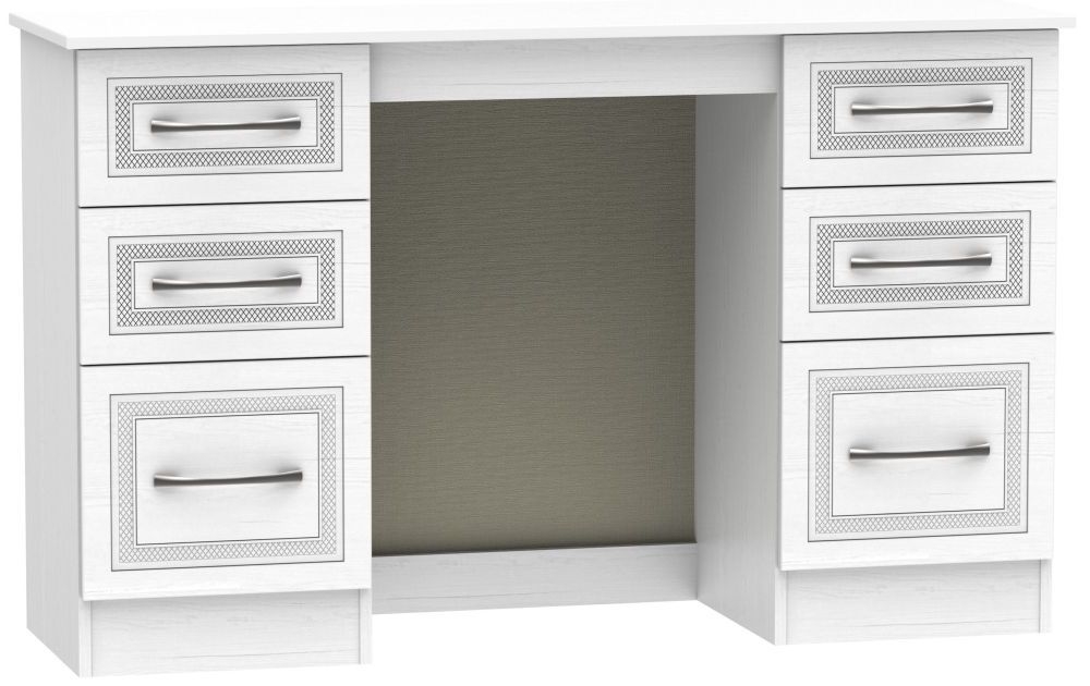 Dorset White 6 Drawer Double Dressing Table