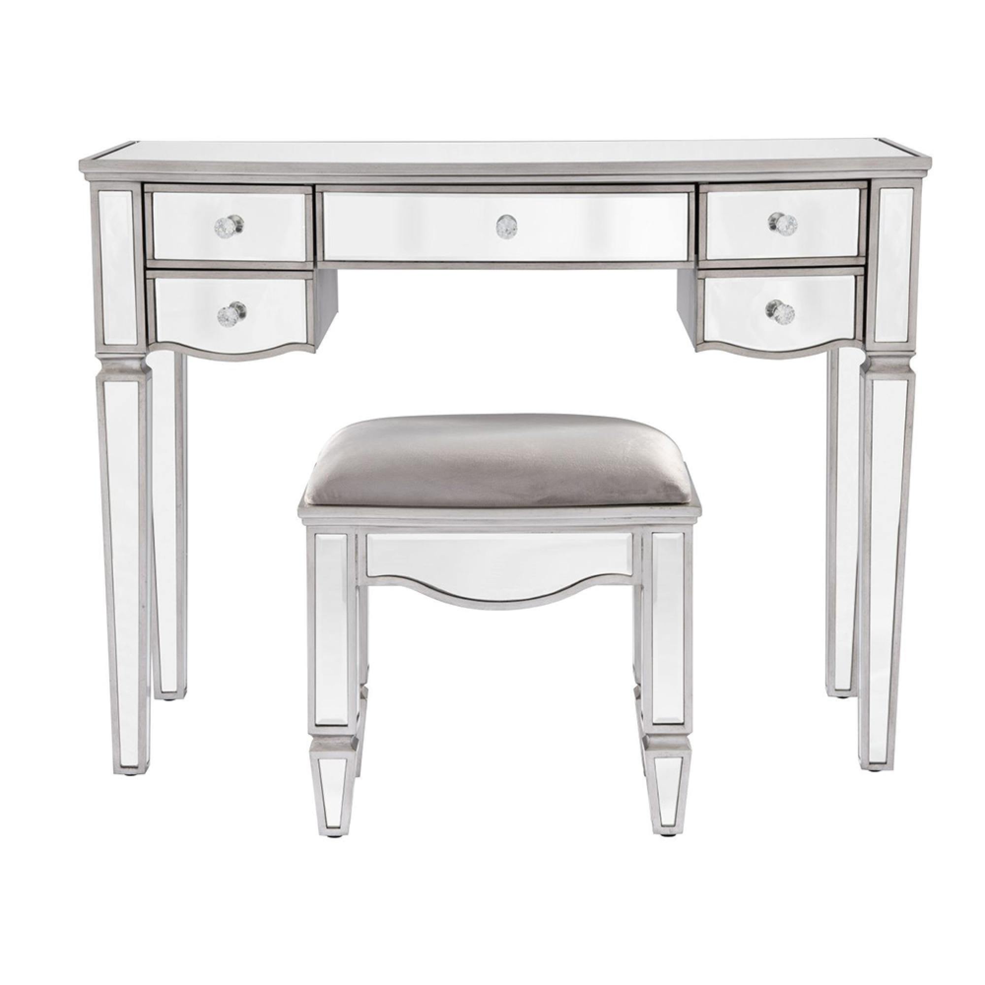 Elysee Dressing Table - 5 Drawer - Mirrored