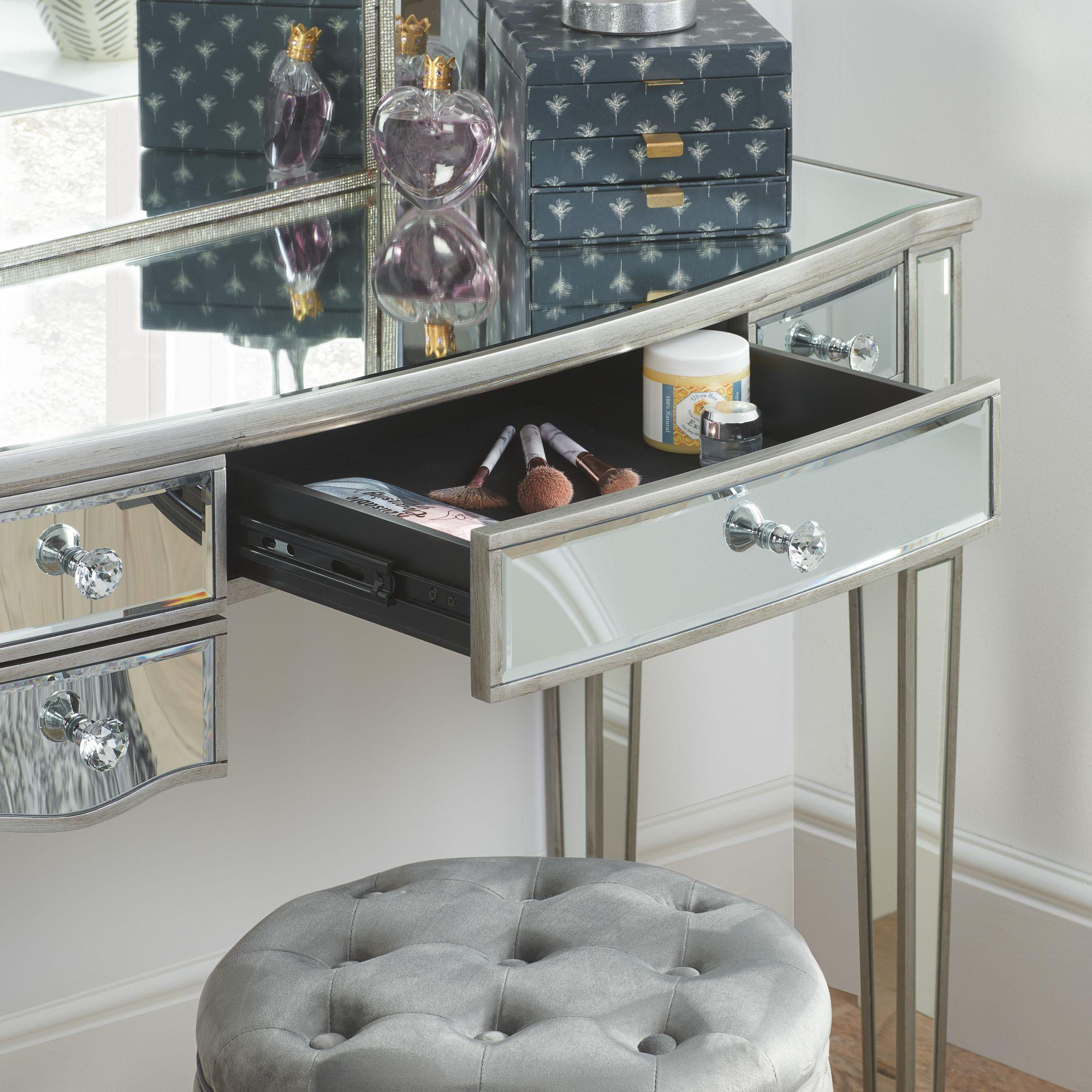 Elysee Dressing Table - 5 Drawer - Mirrored