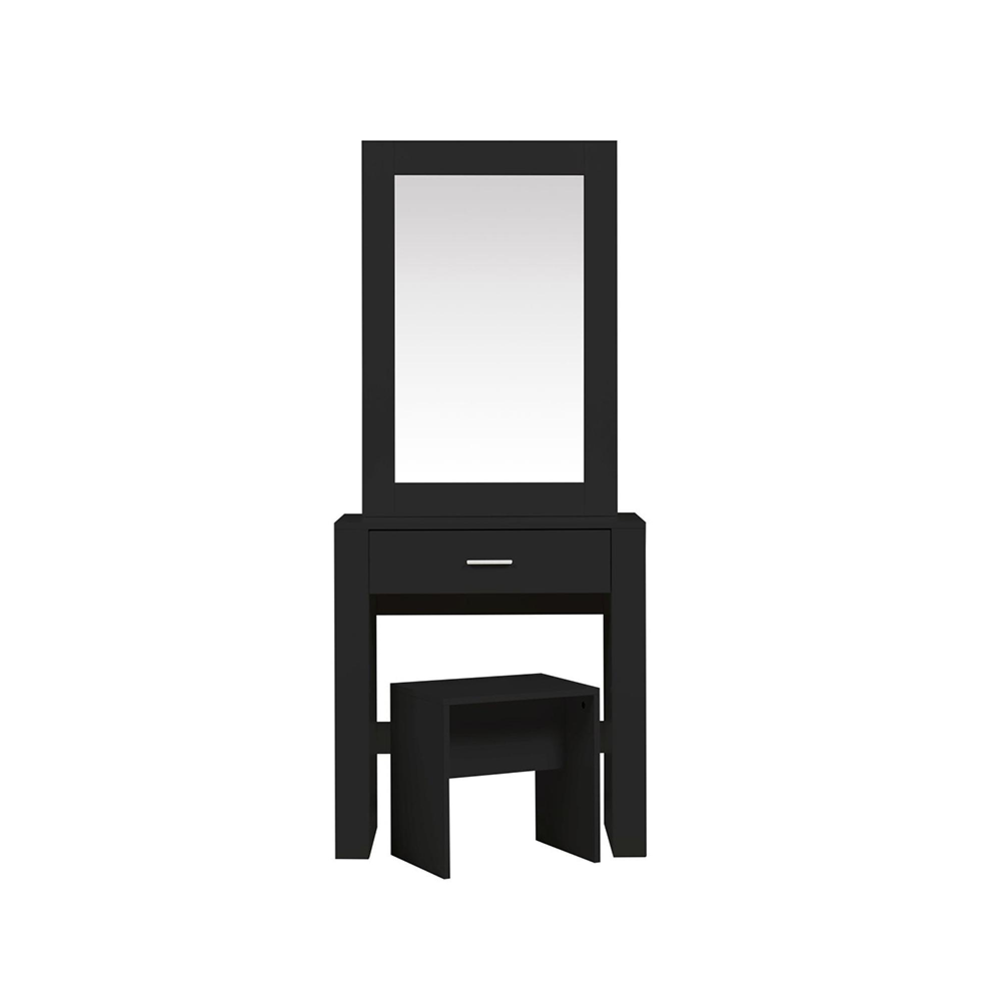 Evelyn Sliding Mirror Dressing Table - 1 Drawer - Black