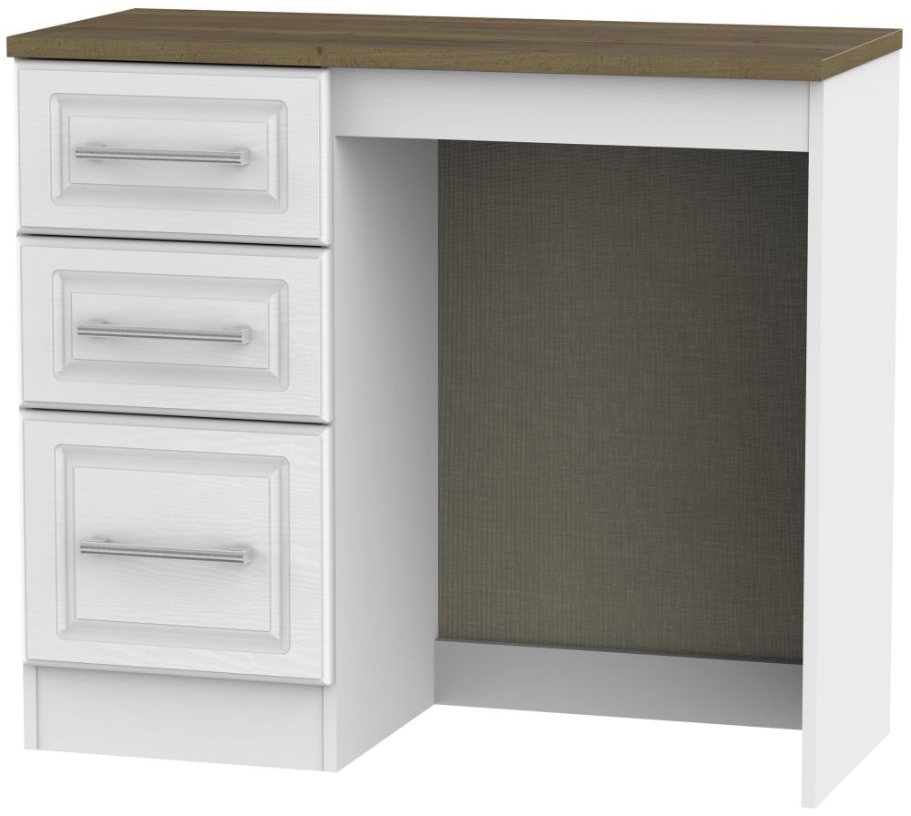 Kent White Ash and Oak 3 Drawer Single Dressing Table