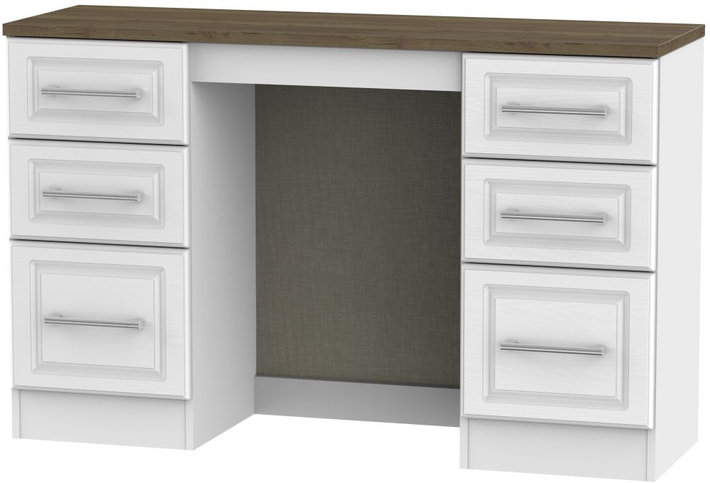 Kent White Ash and Oak 6 Drawer Double Dressing Table