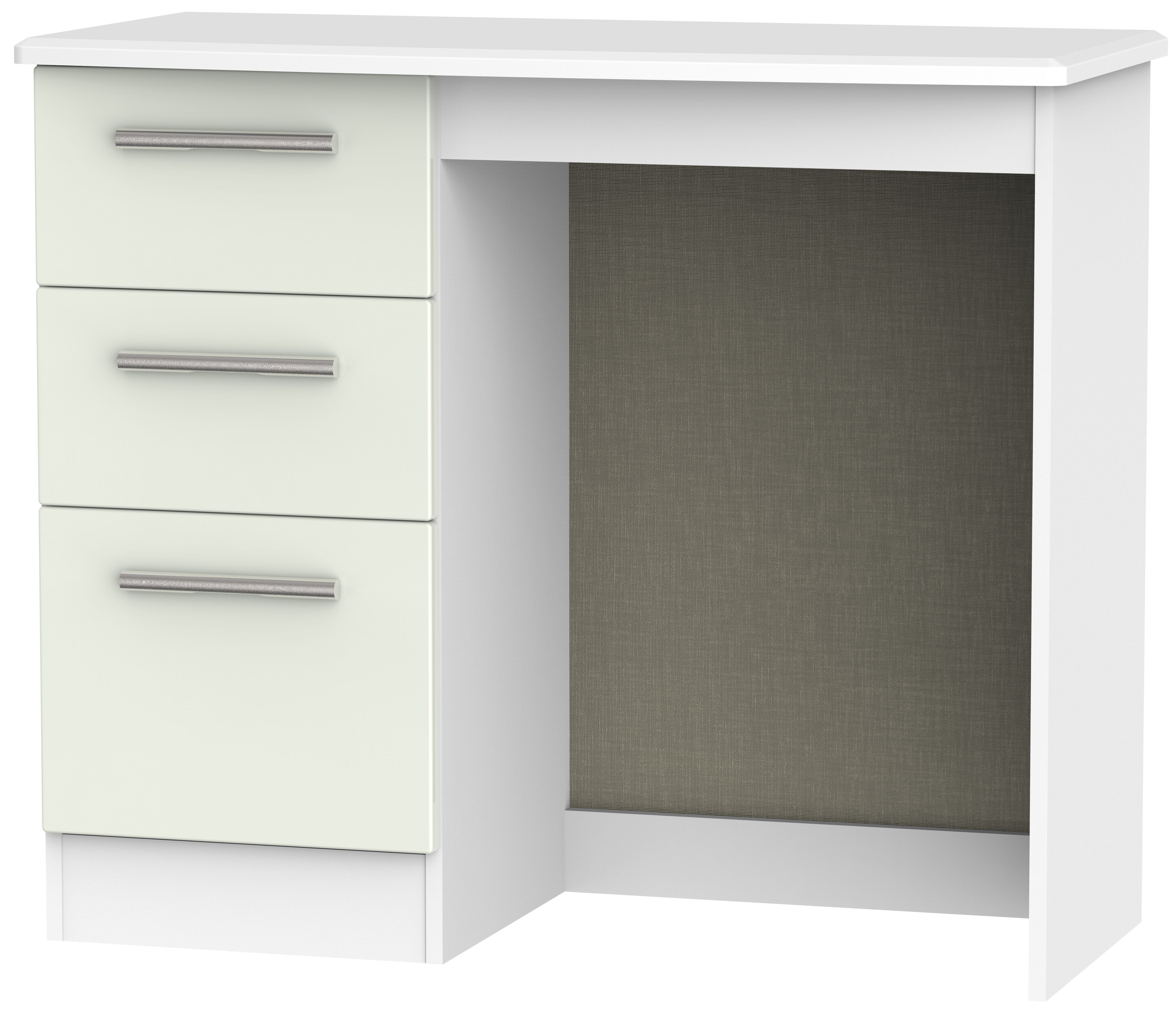 Knightsbridge Dressing Table - Single - 3 Drawer - Cashmere Matt and White