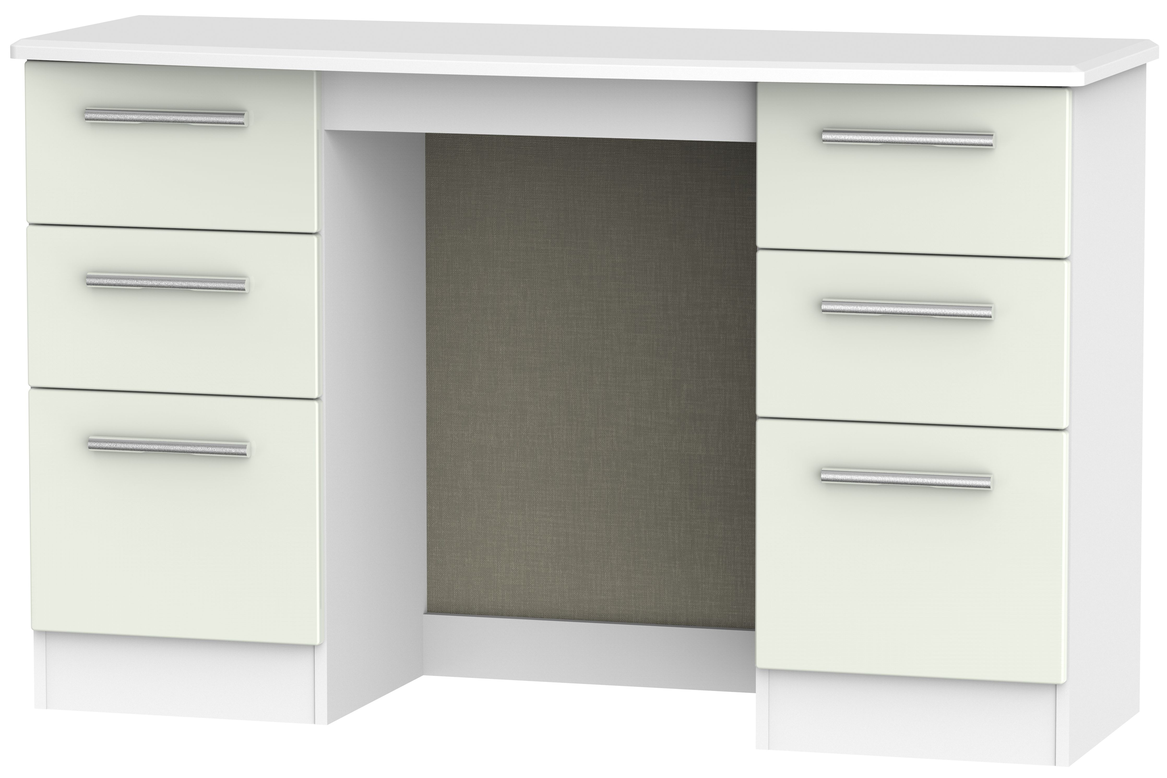 Knightsbridge Dressing Table - Double - 6 Drawer - Cashmere Matt and White