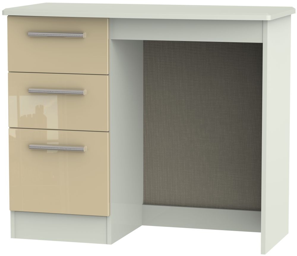 Knightsbridge Mushroom and Cashmere Matt 3 Drawer Single Dressing Table