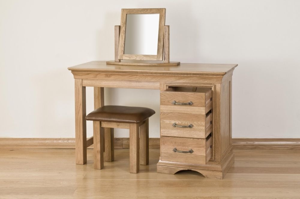 Lyon Oak Single Pedestal Dressing Table