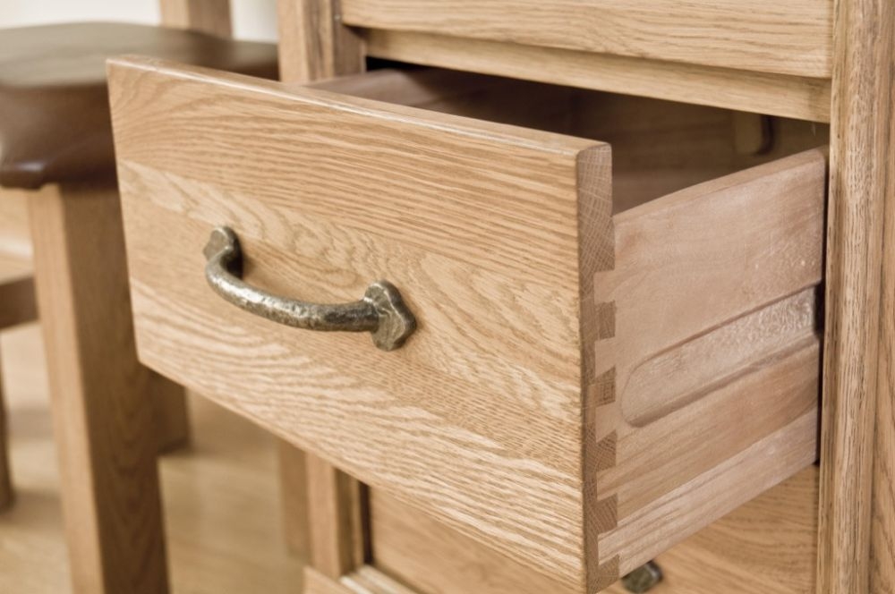 Lyon Oak Single Pedestal Dressing Table