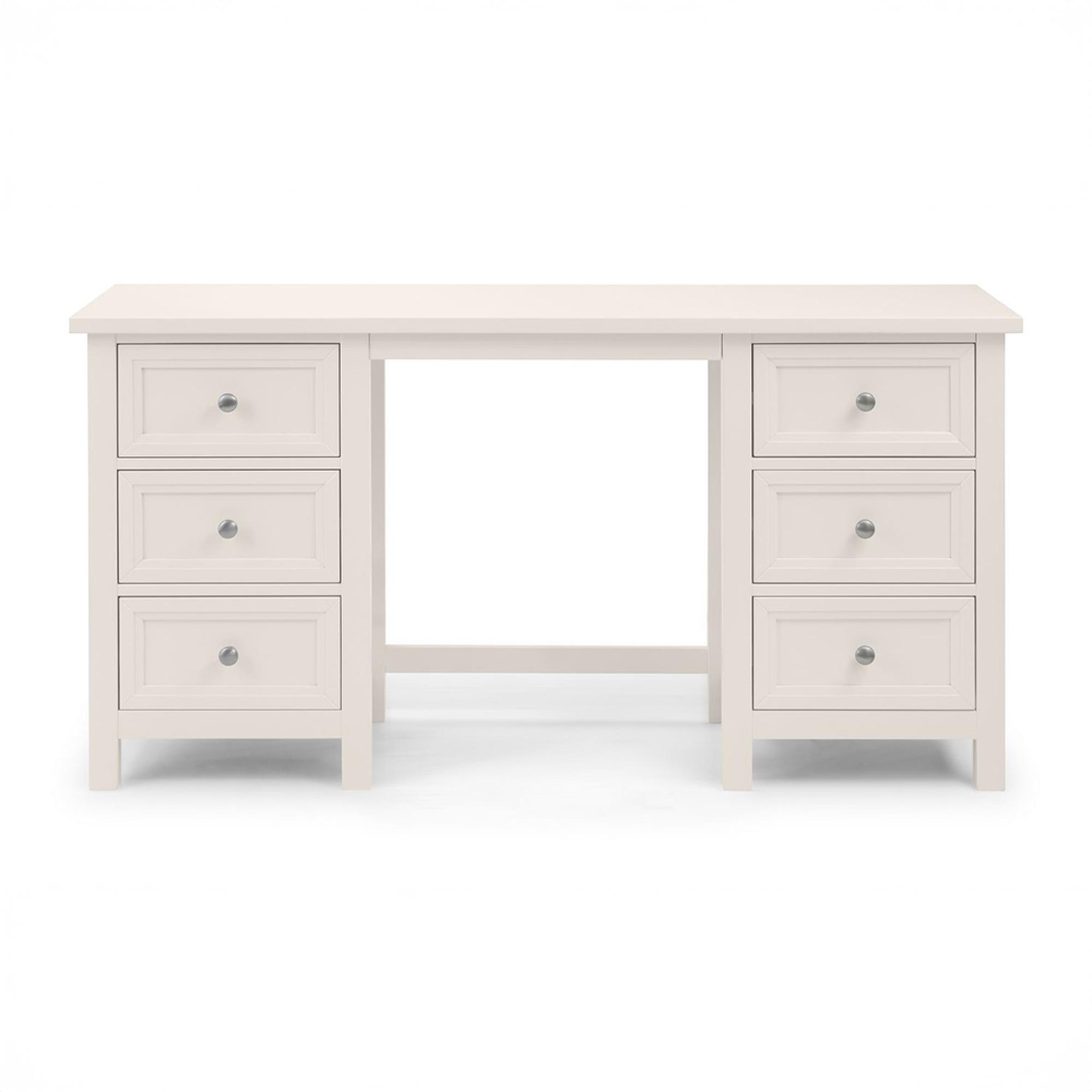 Maine Dressing Table - 6 Drawer - Double - White