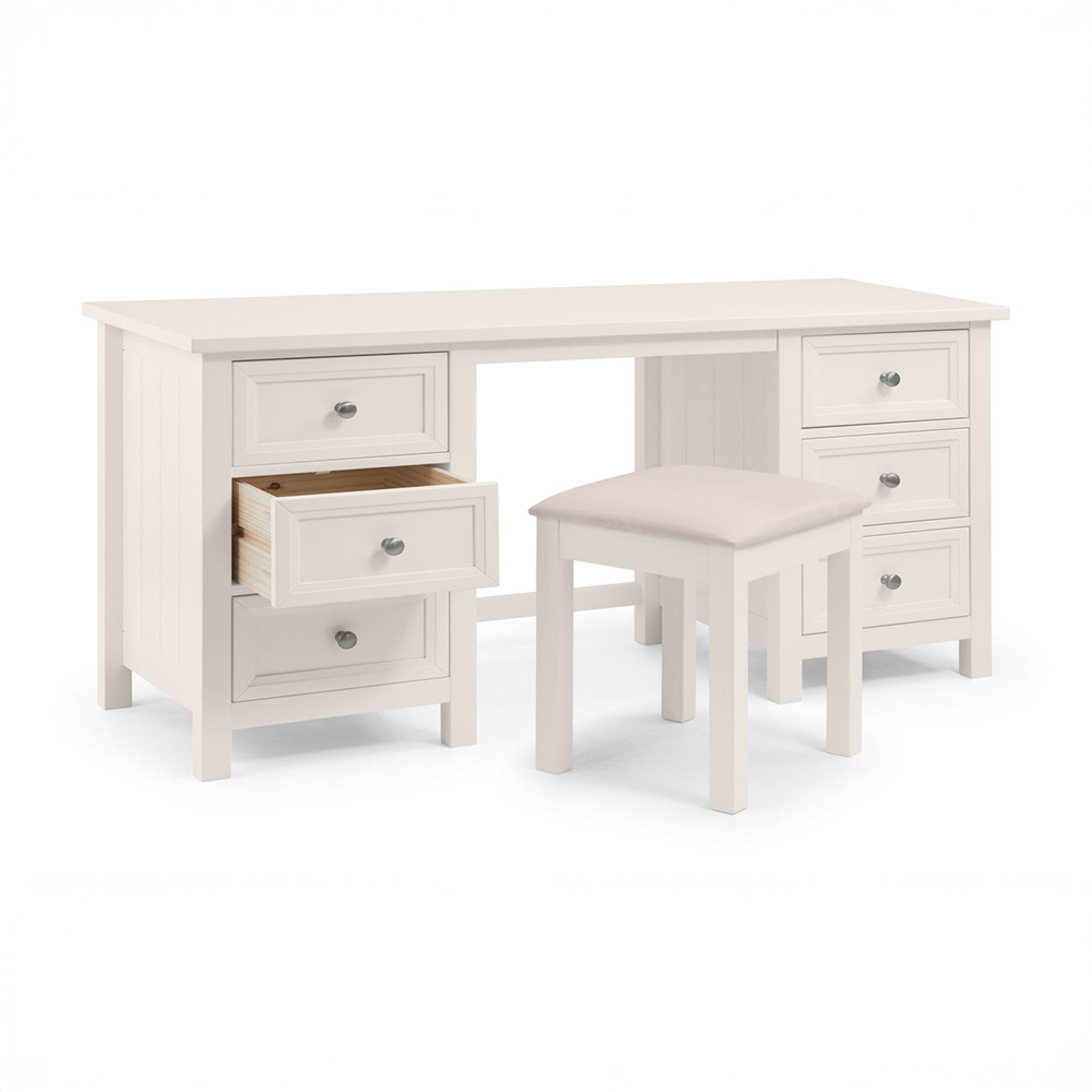 Maine Dressing Table - 6 Drawer - Double - White