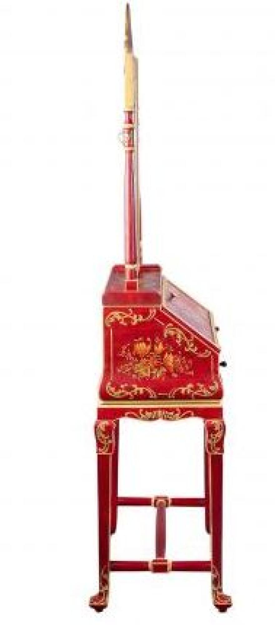 Meerut Red Floral Design Dressing Table with Mirror