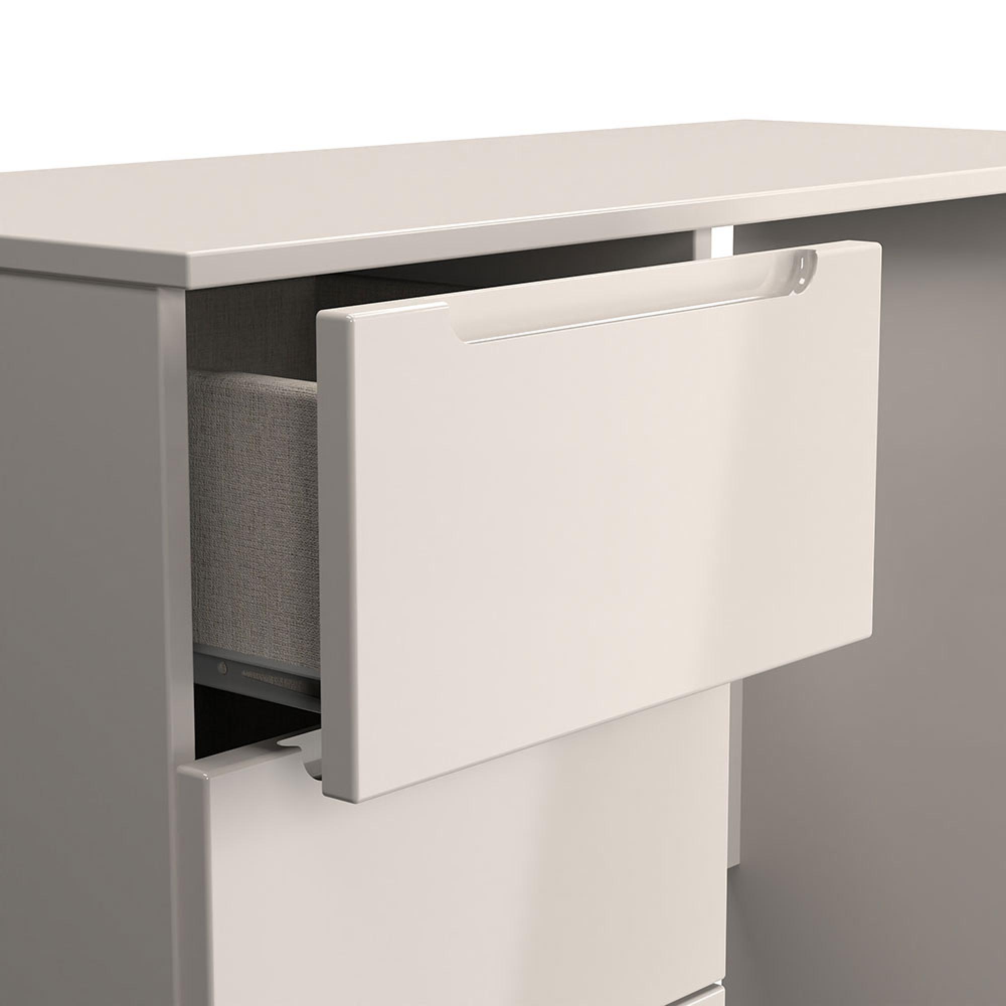 Milan Dressing Table - Single - 3 Drawer - Cashmere Gloss