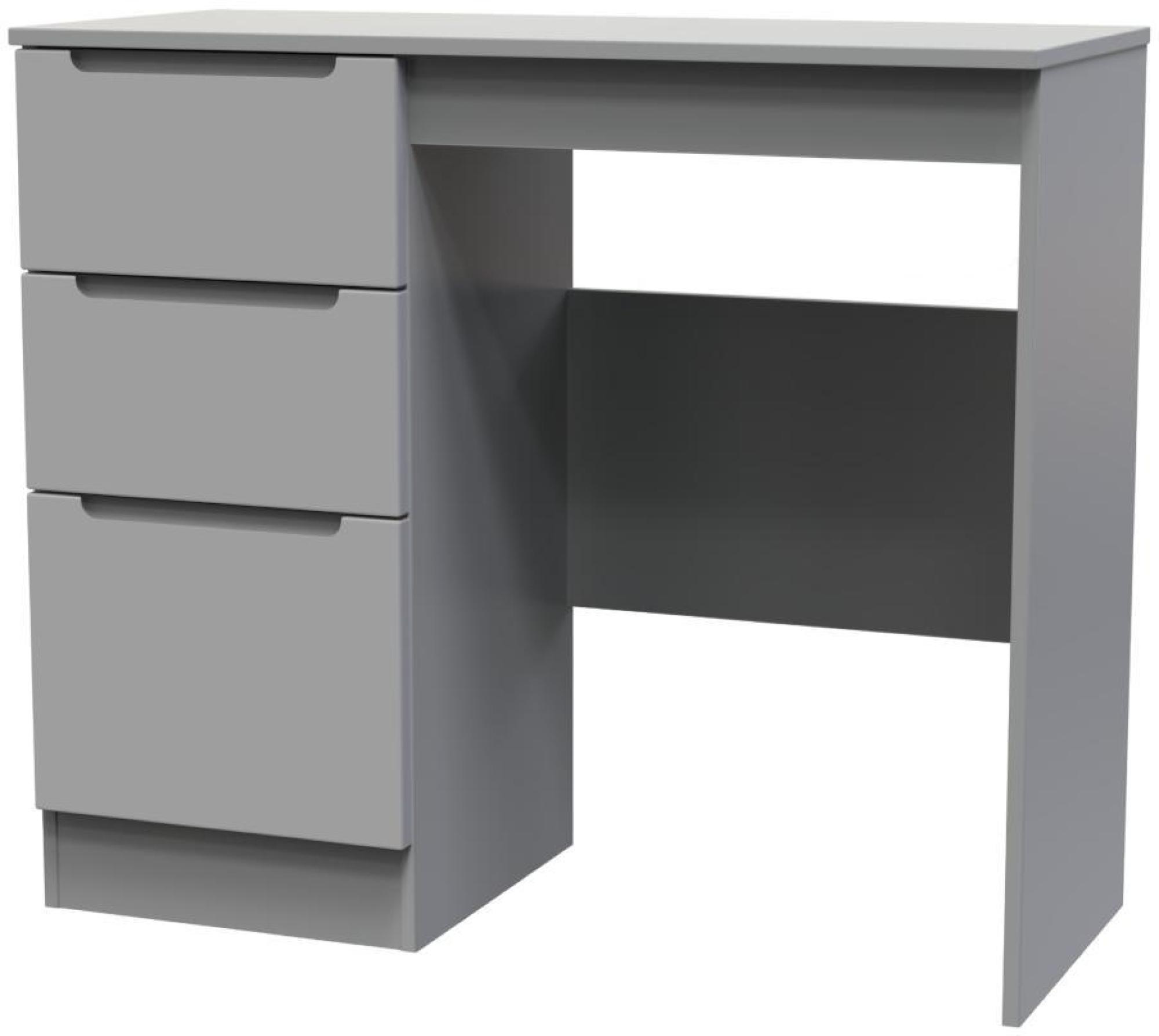 Milan Dressing Table - Single - 3 Drawer - Grey