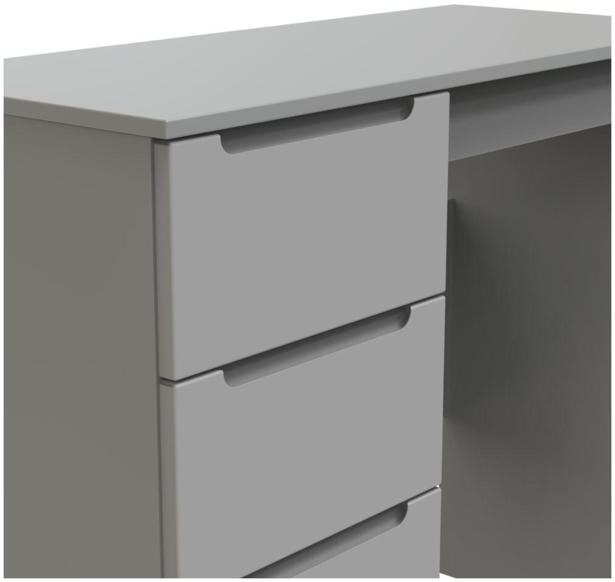 Milan Dressing Table - Single - 3 Drawer - Grey