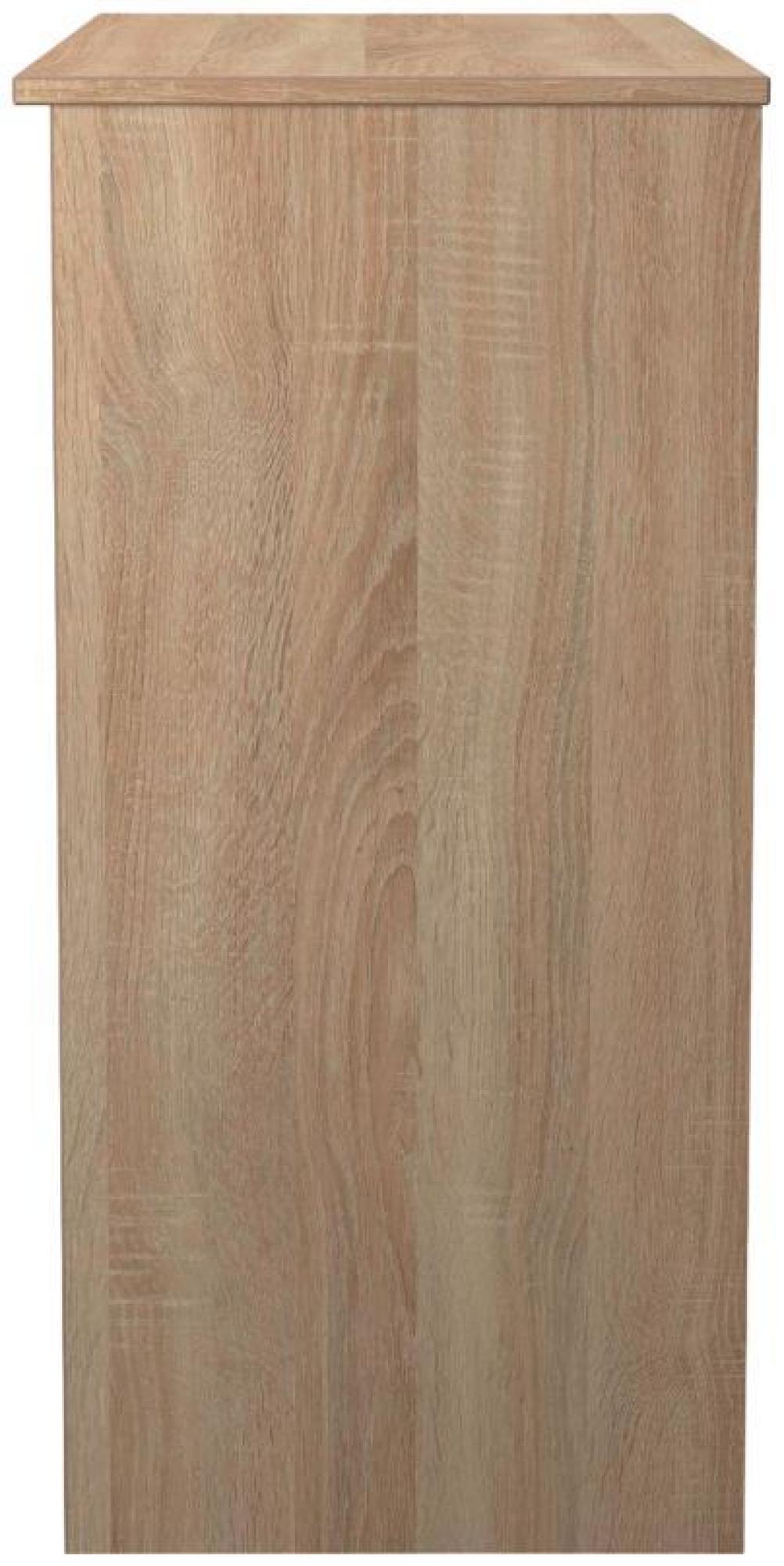 Milan Dressing Table - Single - 3 Drawer - White Gloss and Oak