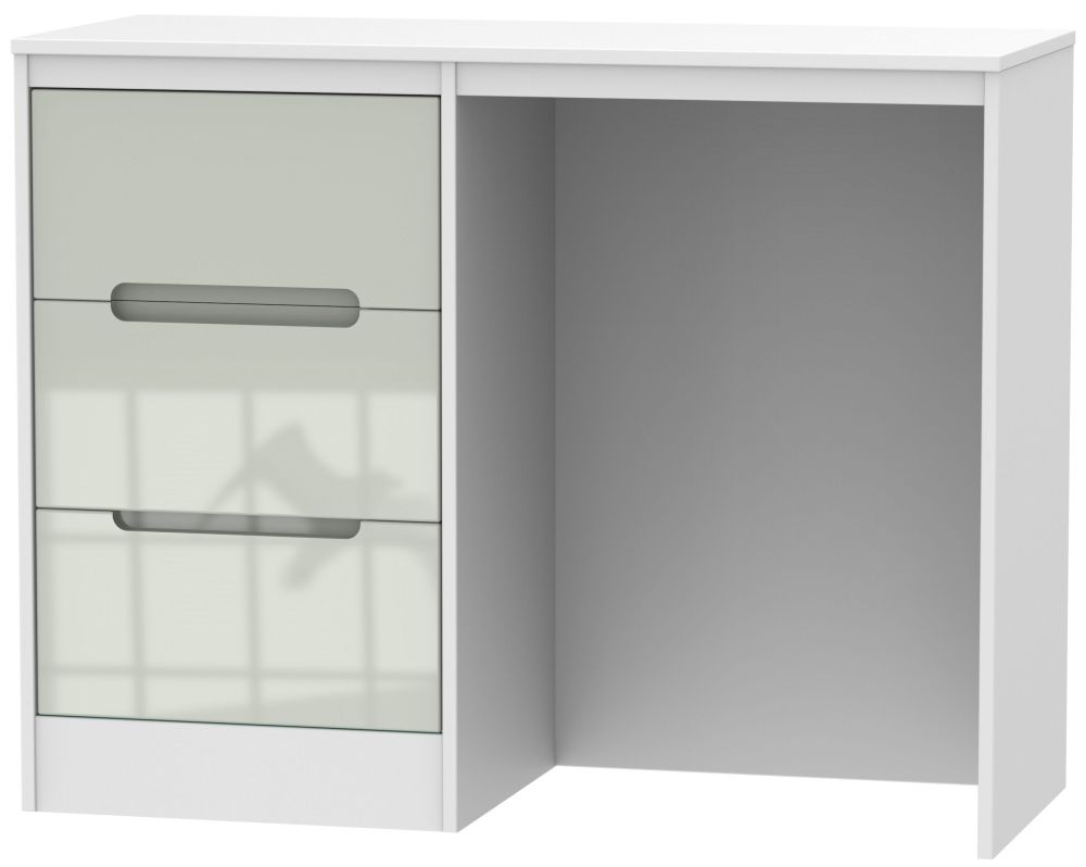 Monaco Gloss Cashmere and White 3 Drawer Single Dressing Table