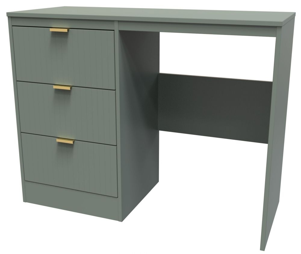 Nashville Dressing Table - Single - 3 Drawer - Green