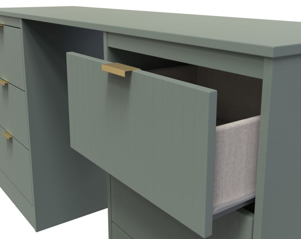 Nashville Dressing Table - Double - 6 Drawer - Green