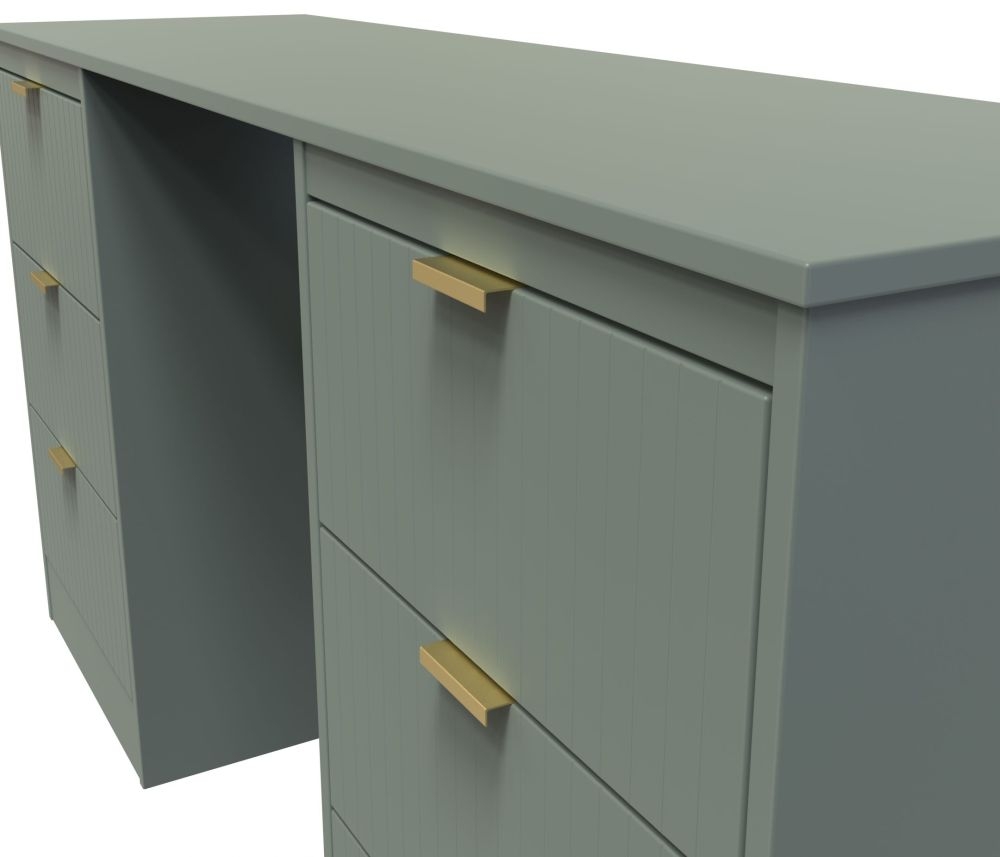 Nashville Dressing Table - Double - 6 Drawer - Green
