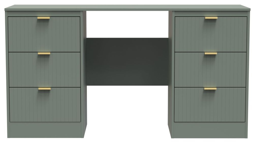 Nashville Green 6 Drawer Double Dressing Table